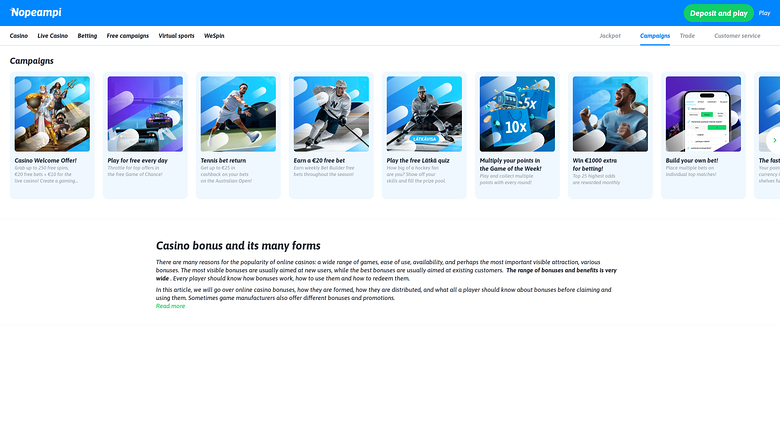 Promociones de escritorio de Faster Casino