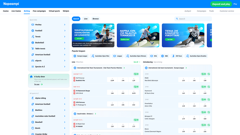 Apuestas deportivas de escritorio de Faster Casino