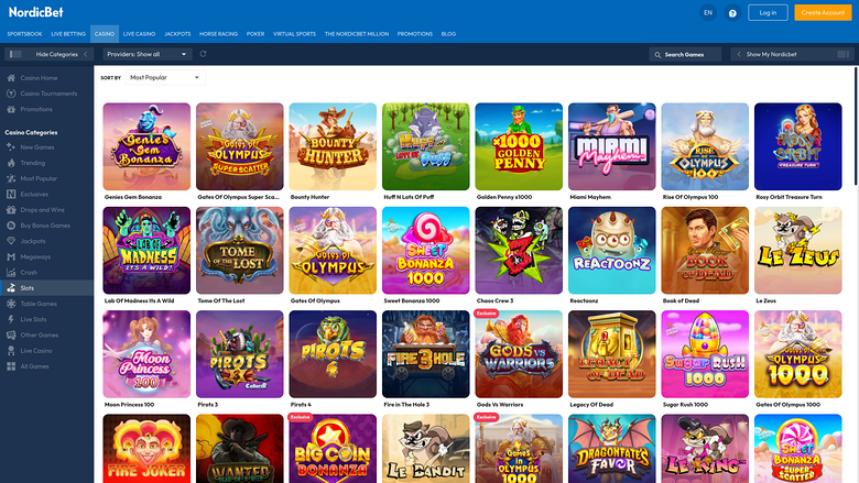 Jeux de bureau du casino NordicBet