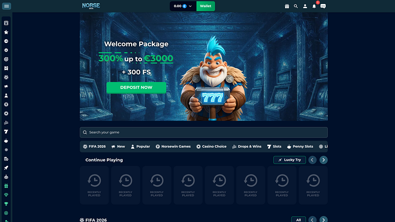 Norsewin Casino Desktop Homepage