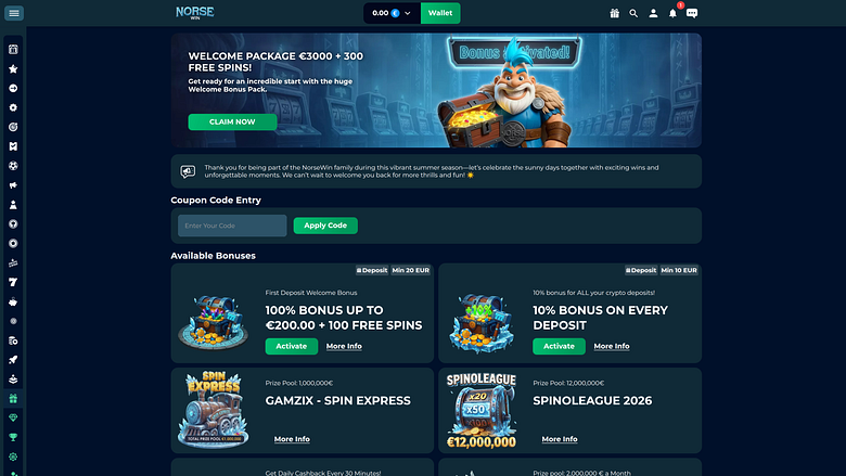 Norsewin Casino Desktop Promotions