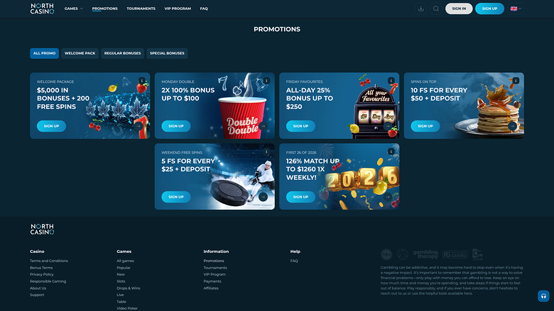 Promociones de escritorio de North Casino