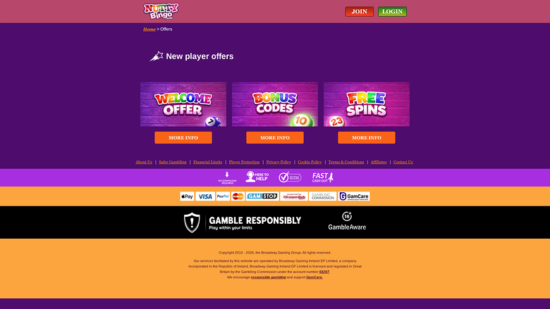 Promozioni desktop del casinò Nutty Bingo