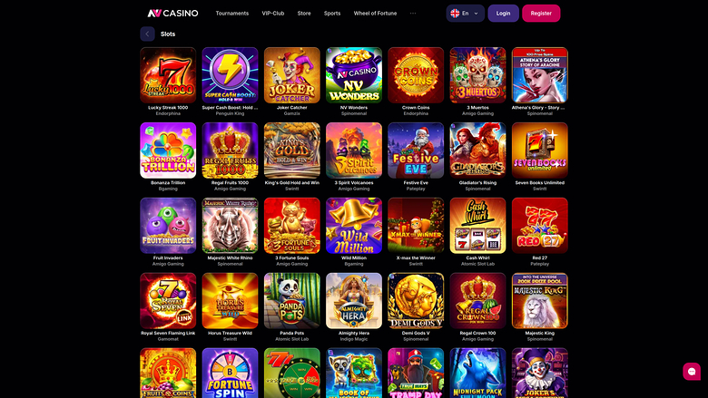 Jeux de casino NV sur ordinateur