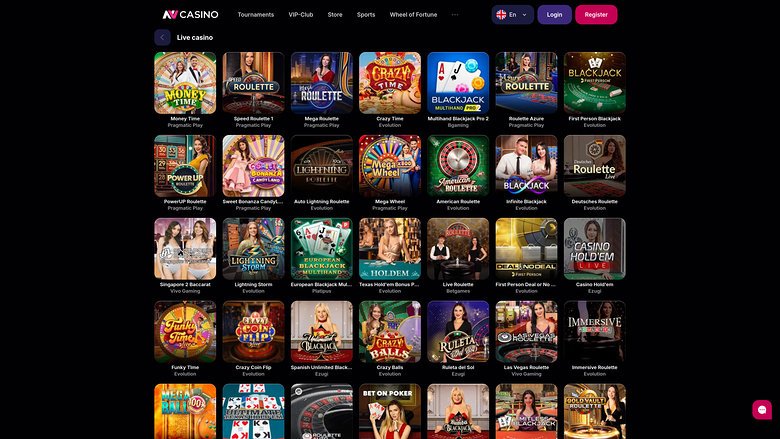 Casino NV sur ordinateur avec croupier en direct