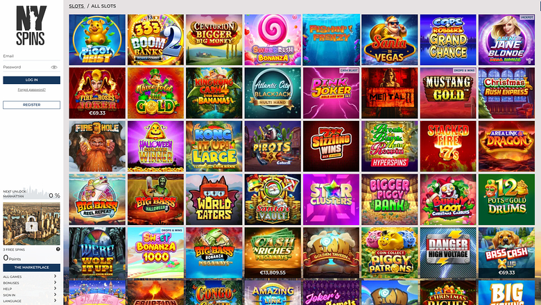 NYspins Casino Desktop Games