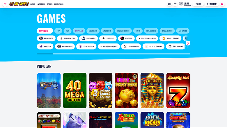 Développeurs du jeu de casino Oh My Spins pour ordinateur