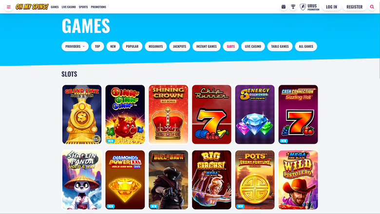 Jeux de casino Oh My Spins pour ordinateur