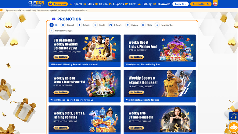 Promociones de escritorio del casino Ole777