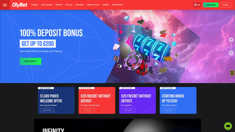 Olybet Casino Desktop-Startseite