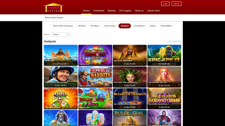 Jackpot de bureau Omni Casino
