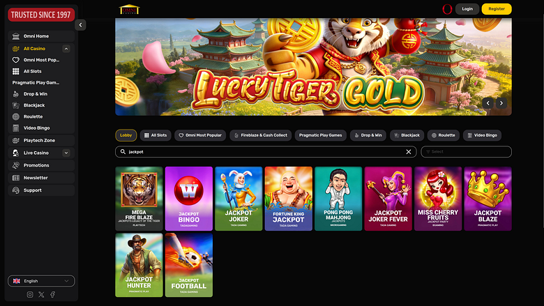 Omni Casino Desktop Jackpot