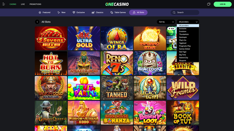 Développeurs de jeux de One casino pour ordinateur