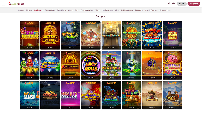 Jackpot de Online Bingo sur ordinateur