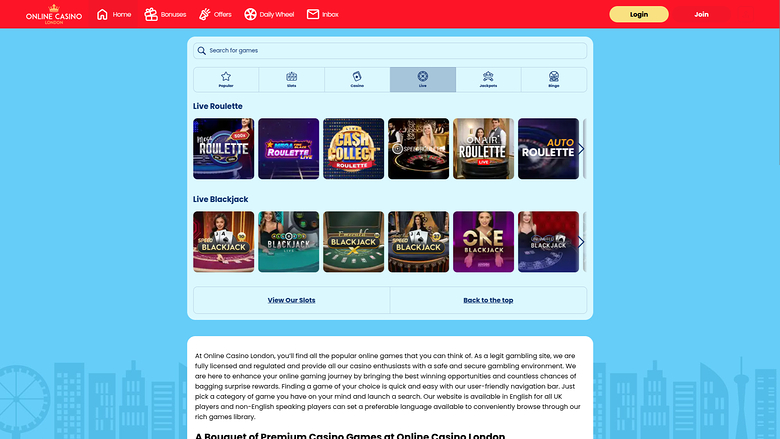 Casino en ligne Londres avec croupier en direct sur ordinateur