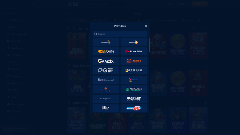 Sviluppatori di giochi desktop Only Win Casino