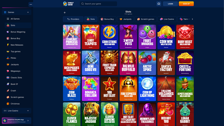 Giochi desktop di Only Win Casino