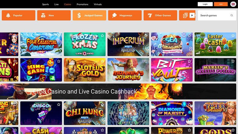 OptimBet Casino Desktop Jackpot