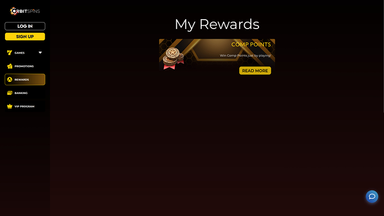 Orbit Spins Casino Desktop Rewards
