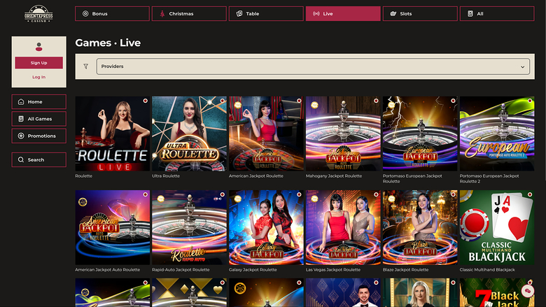 Casino OrientXpress pour ordinateur avec croupier en direct