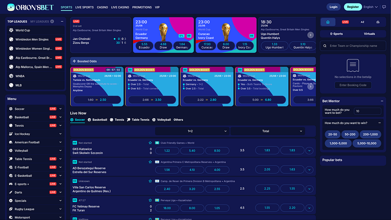 Sports de bureau du casino OrionsBet