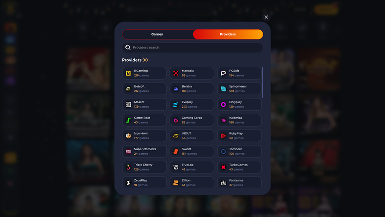 Sviluppatori di giochi Oro Casino