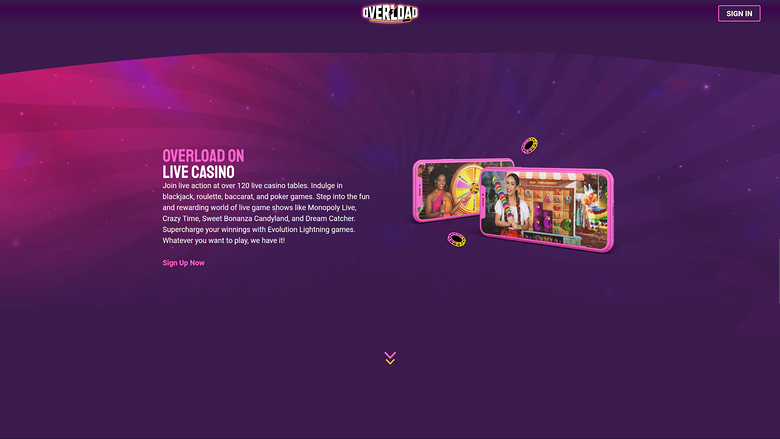 Casino Overload con crupier en vivo de escritorio