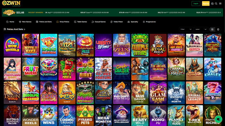 Jeux de casino Ozwin sur ordinateur