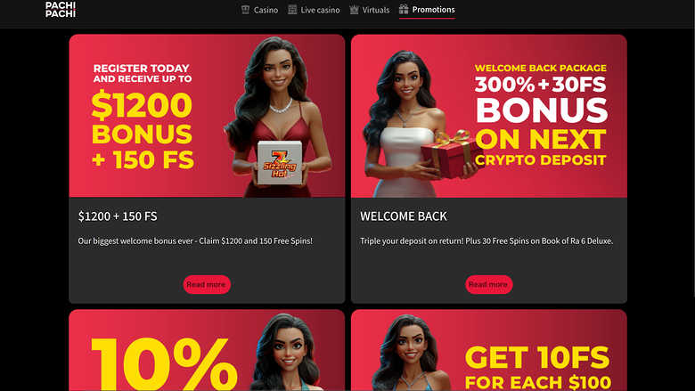 PachiPachi Casino Desktop-Aktionen