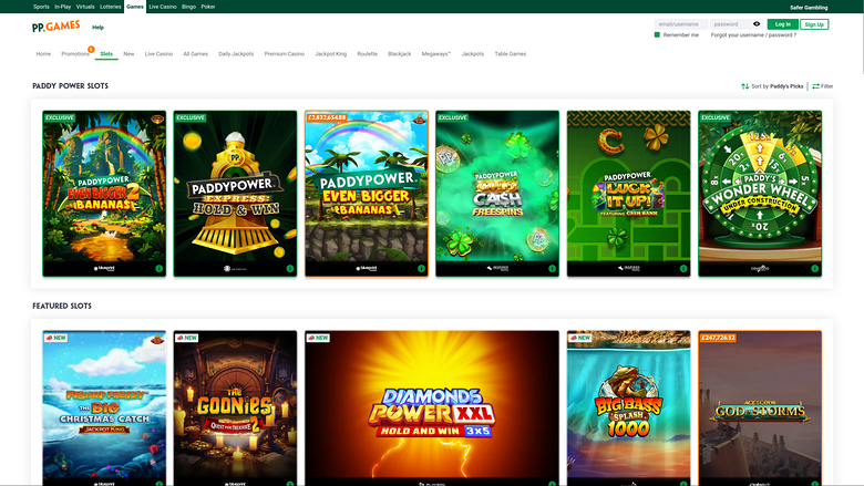 Juegos de escritorio del casino Paddy Power
