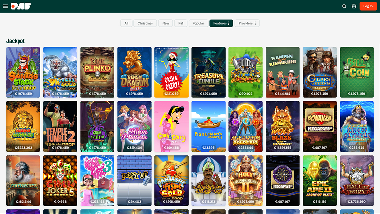 Jackpot de escritorio de Paf Casino