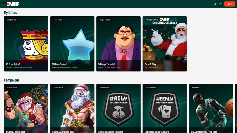 Promociones de escritorio de Paf Casino