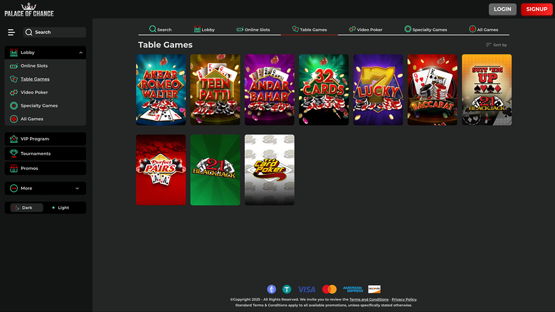 Giochi da tavolo da tavolo Palace of Chance