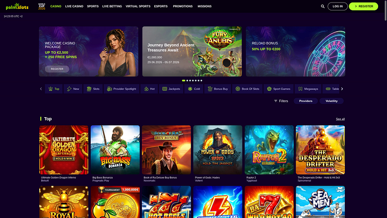 Palmslots Casino Desktop Games