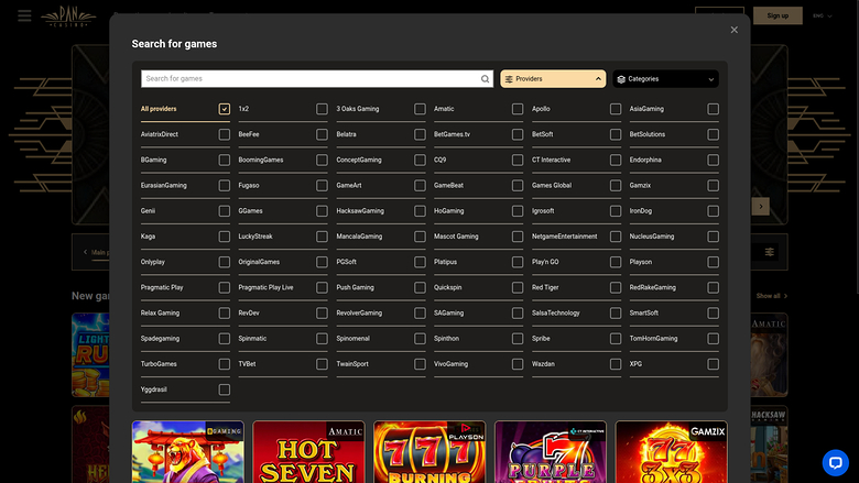 Desarrolladores de juegos de escritorio de Pan Casino
