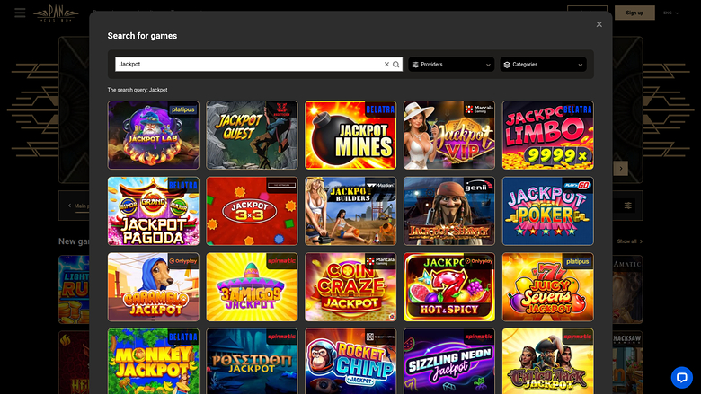 Jackpot de escritorio de Pan Casino