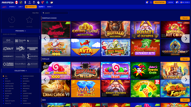 Juegos de escritorio del casino PariPesa