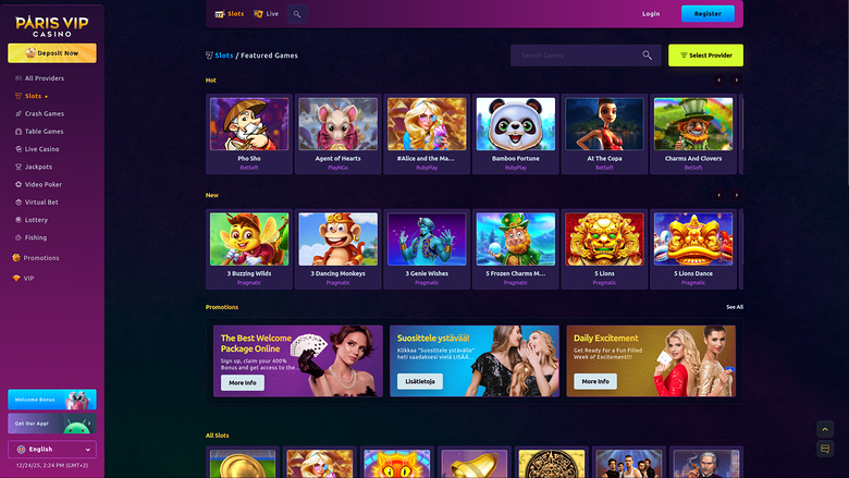 Paris VIP Casino Desktop-Spiele