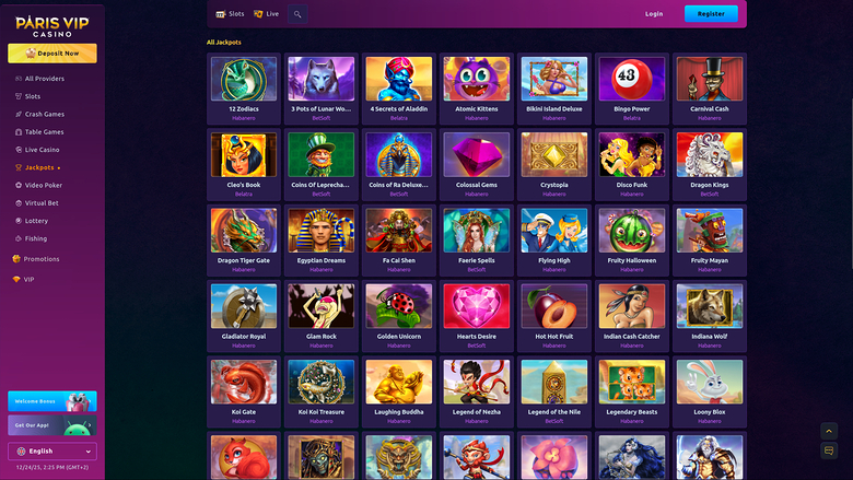 Paris VIP Casino Desktop Jackpot