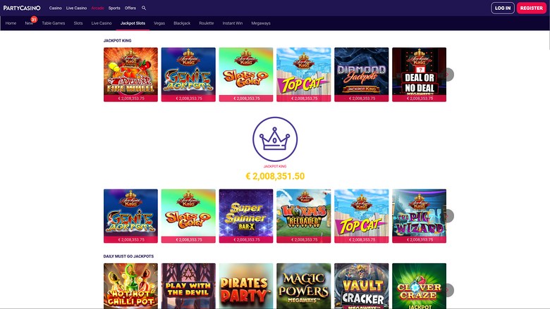 Jackpot PartyCasino pour ordinateur