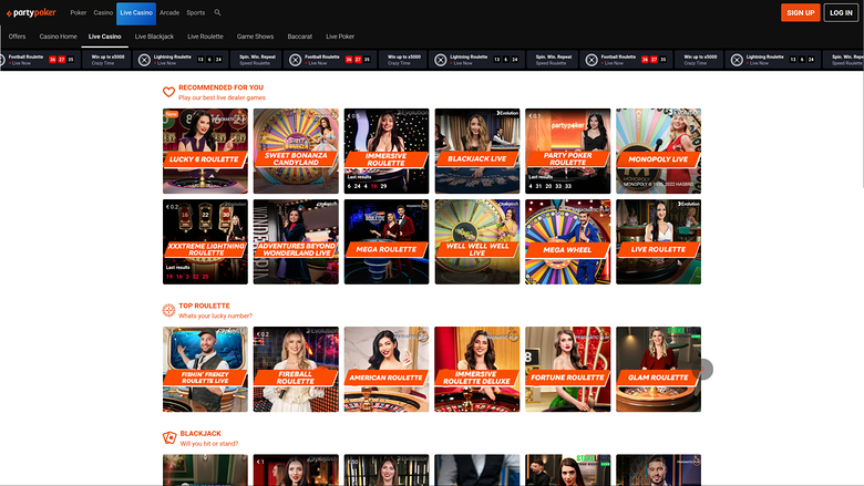 PartyPoker Desktop Croupier dal Vivo