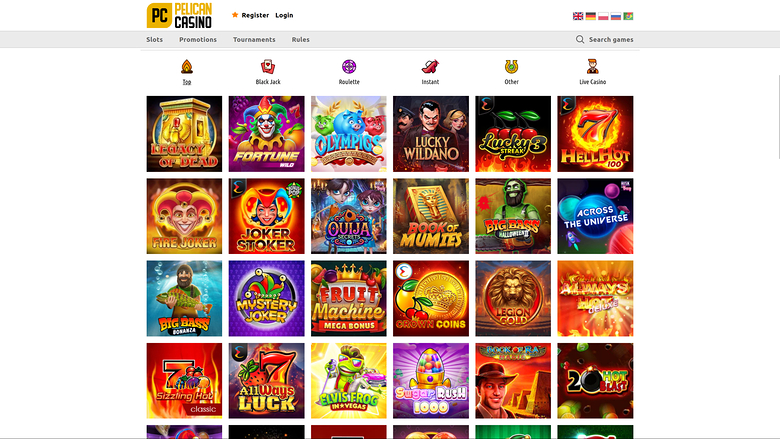 Jeux de casino Pelican sur ordinateur