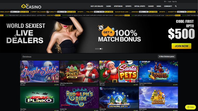 Homepage desktop di Ph Casino