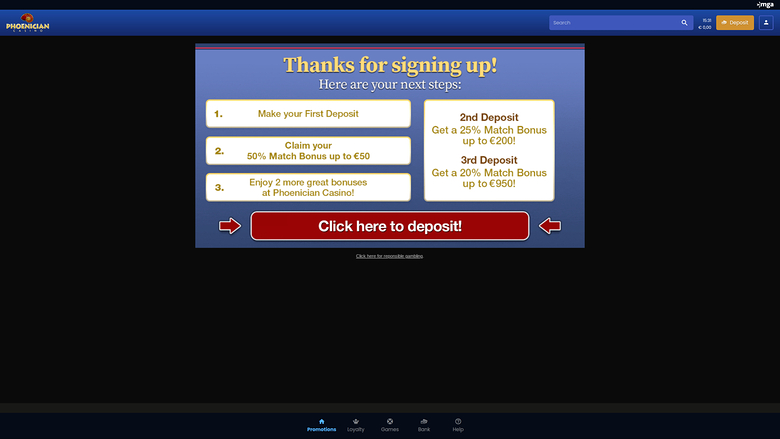 Promociones de escritorio del Casino Phoenician