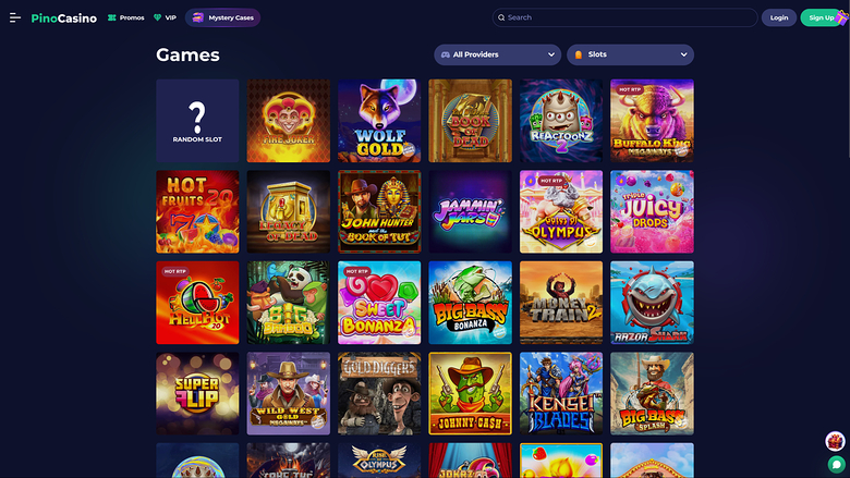 Pino Casino Desktop-Spiele