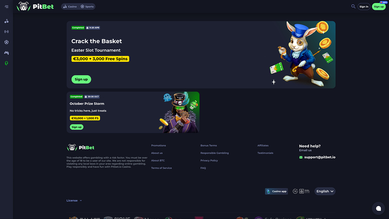 Torneos de escritorio de PitBet Casino