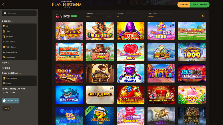 Jeux de casino Play Fortuna sur ordinateur