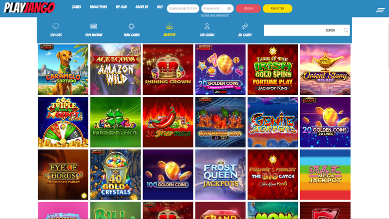 Jackpot de escritorio del casino Play Jango