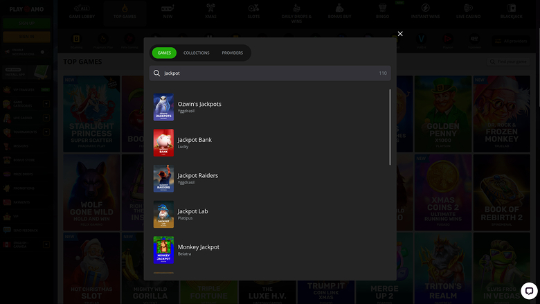 Playamo Casino Desktop Jackpot