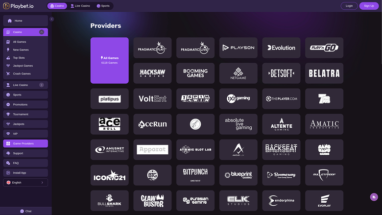 Playbet.io Casino Desktop Game Developers